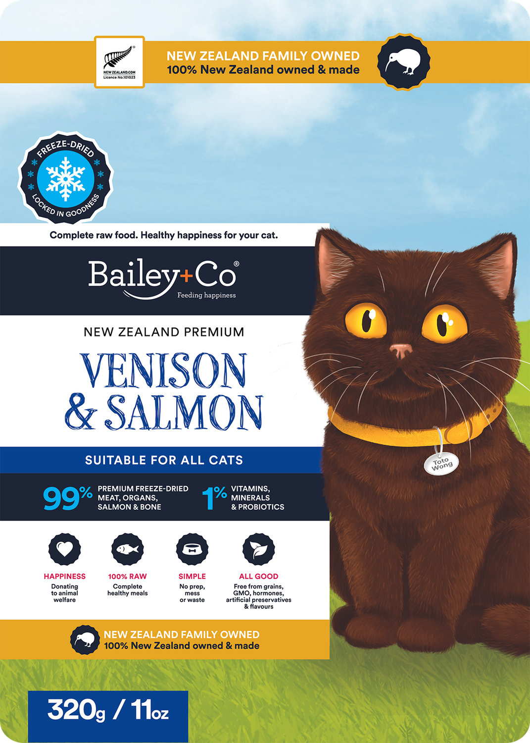 Bailey+Co Freeze-Dried Cat Food Venison &amp; Salmon