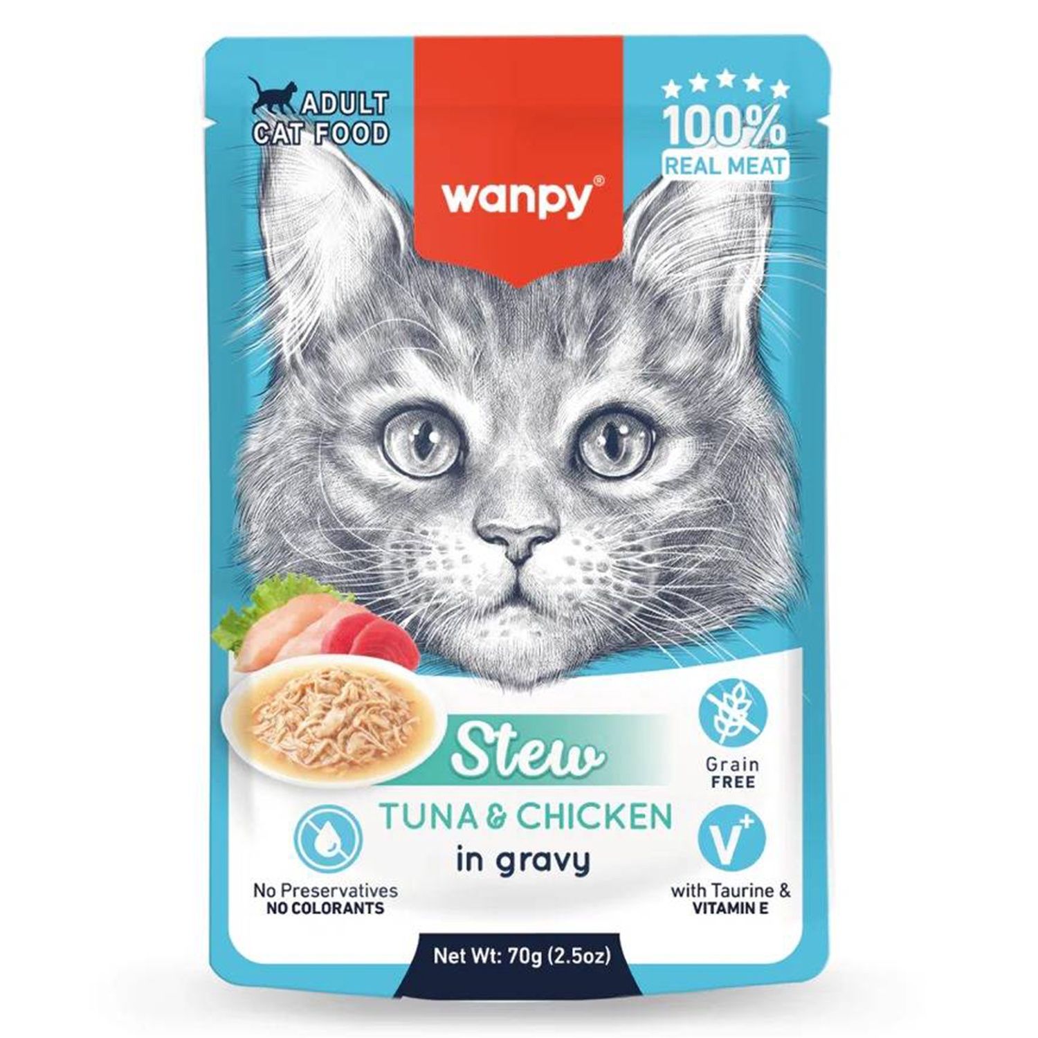 Wanpy Grainfree Cat Tuna &amp; Chicken Stew in Gravy