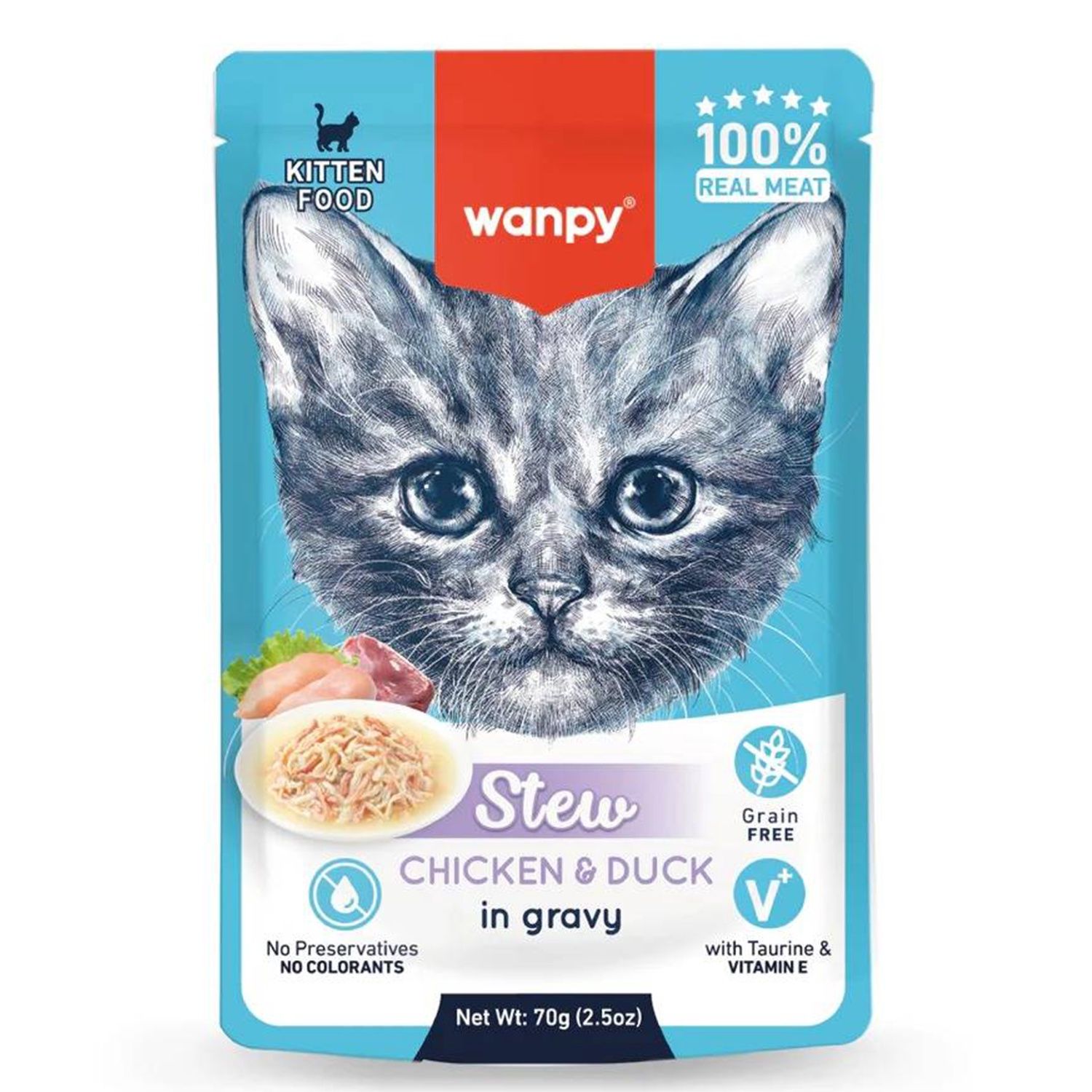 Wanpy Grainfree Kitten Chicken &amp; Duck Stew in Gravy