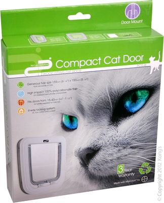 Pet-corp Cat Door Compact Wood Fitting White