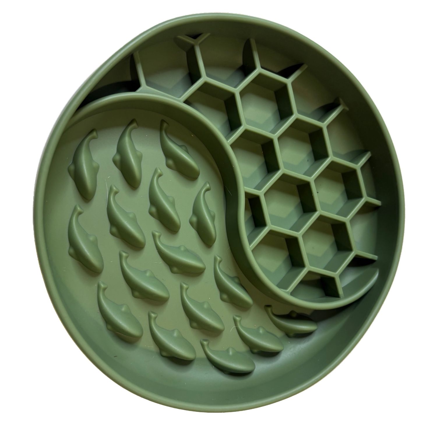 Waggin Tails Slow Feeder Soothe Dish Olive