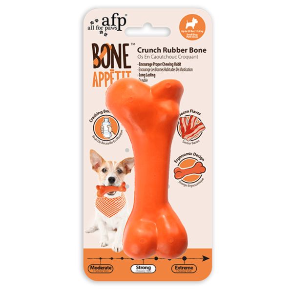 AFP Bone Appetit Crunch Rubber Bone, Size: Small