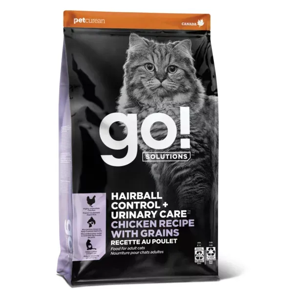 Go! Solutions Hairball Control + Urinary Care Chicken Recipe with Grains for cats
