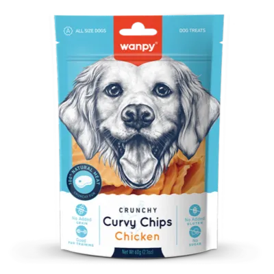 Wanpy Dog Chicken Crunchy Curvy Chips 60g