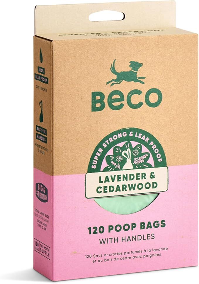 Beco Poop Bags with Handles Lavender &amp; Cedarwood – 120pk