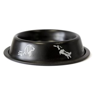 Stainless 450ml Bowl Non Tip Anti Skid Chocolate Dog