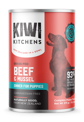 Kiwi Kitchens Wet Puppy Dinner Beef & Mussel