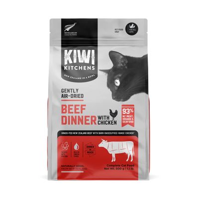 Kiwi Kitchens Air-Dried Beef & Chicken Cat Dinner 500g
