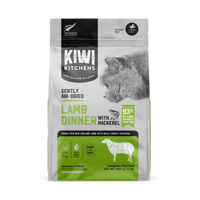 Kiwi Kitchens Air Dried Cat Food - Lamb & Mackerel - 500g