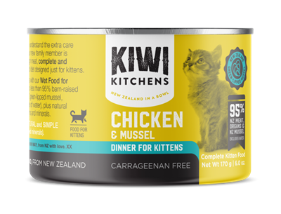 Kiwi Kitchens Wet Kitten Dinner Chicken & Mussel