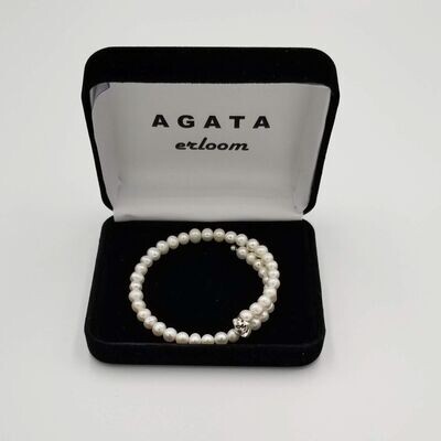 Gemstone Bracelets White FW pearls: Amethyst, Amazonite, Clear Crystal