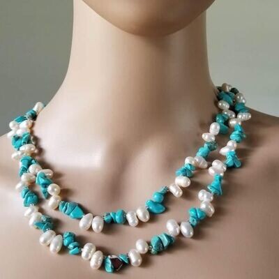 Turquoise/Pearl Jewelry Set