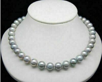 Perfectly Round South Sea Gray Pearl Necklace