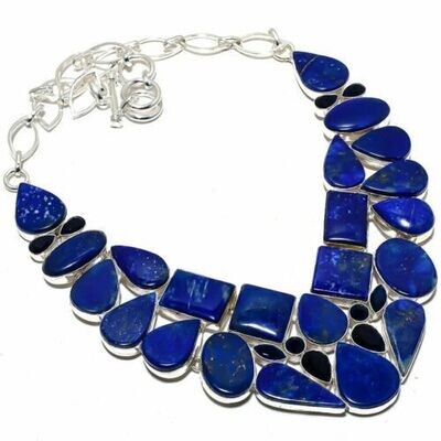 Lapis Lazuli, Sapphire Gemstone Necklace