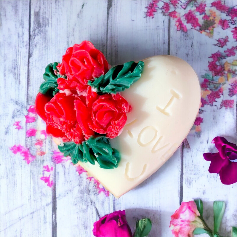 Heart with Roses Wax Embed