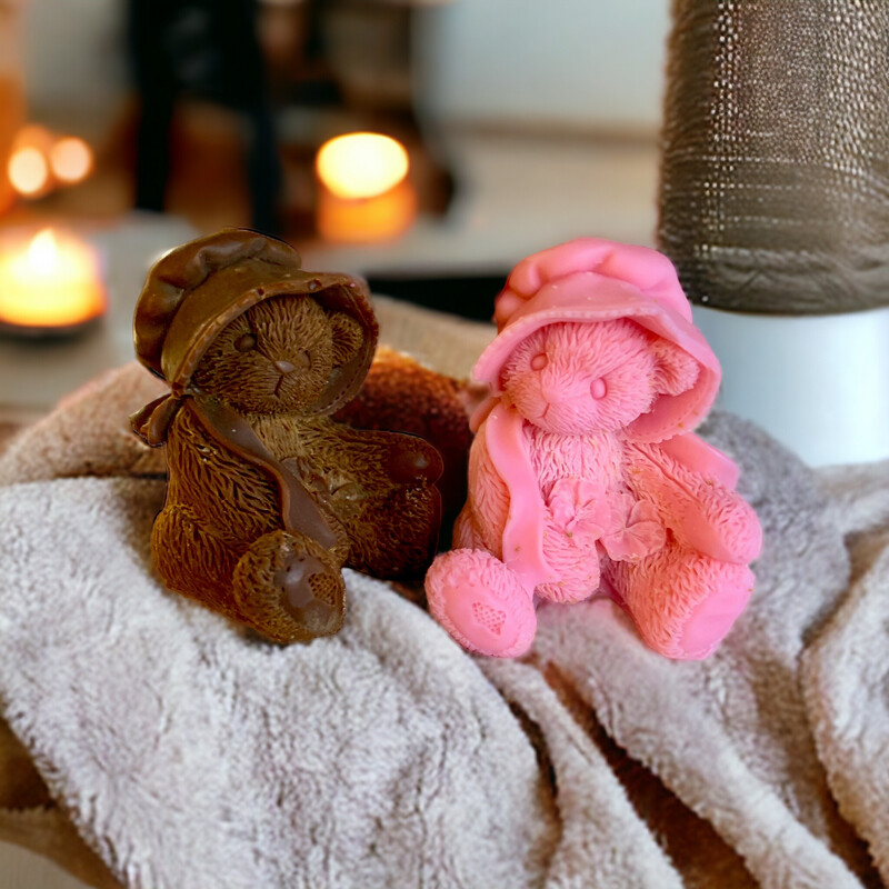 Teddy with Hat Wax or Soap Embeds