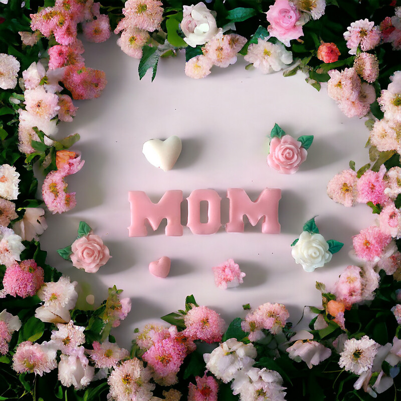 Mom Letters &amp; Flowers Wax Embed set