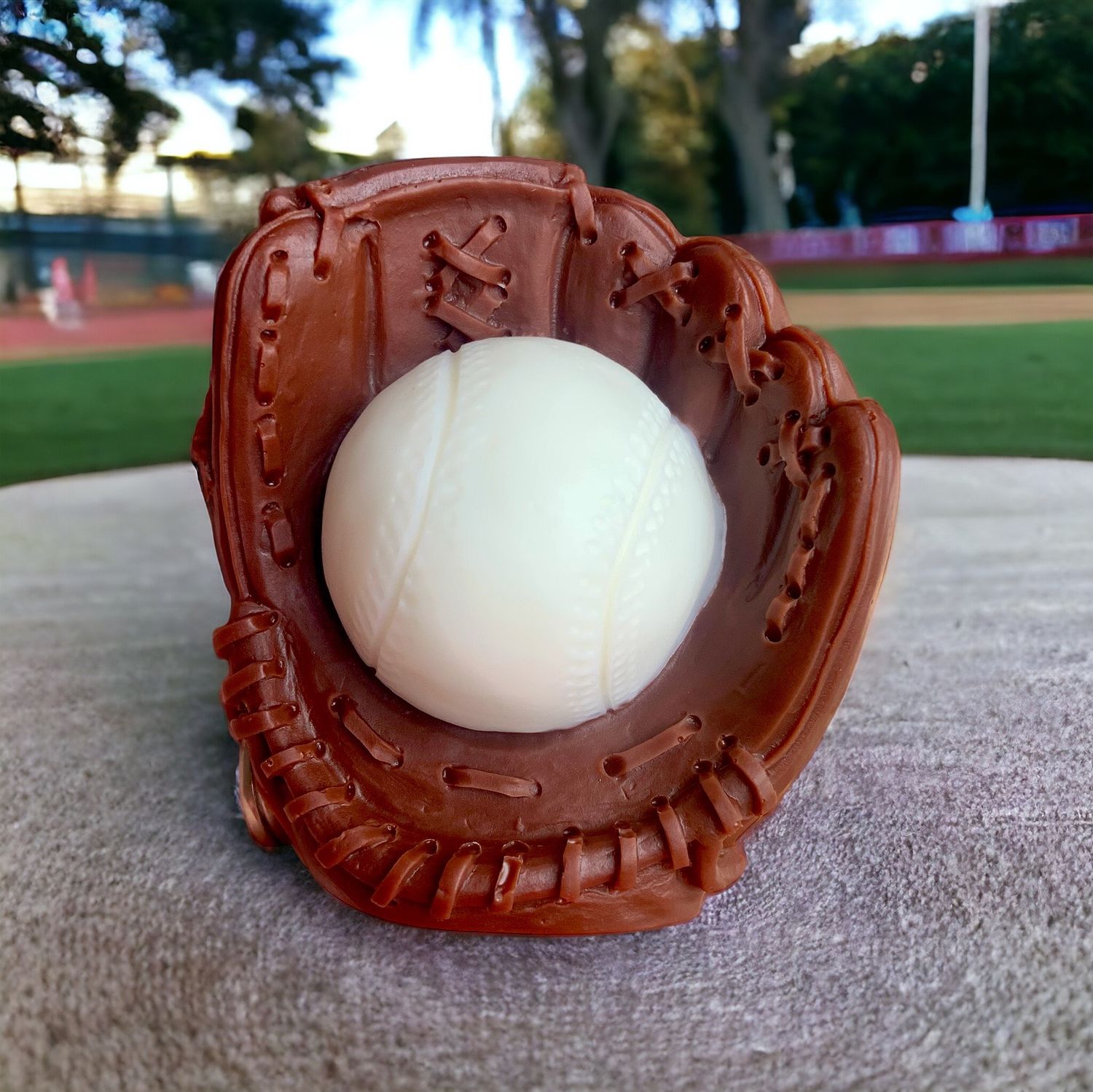 Baseball Glove with Ball Wax or Soap Embed