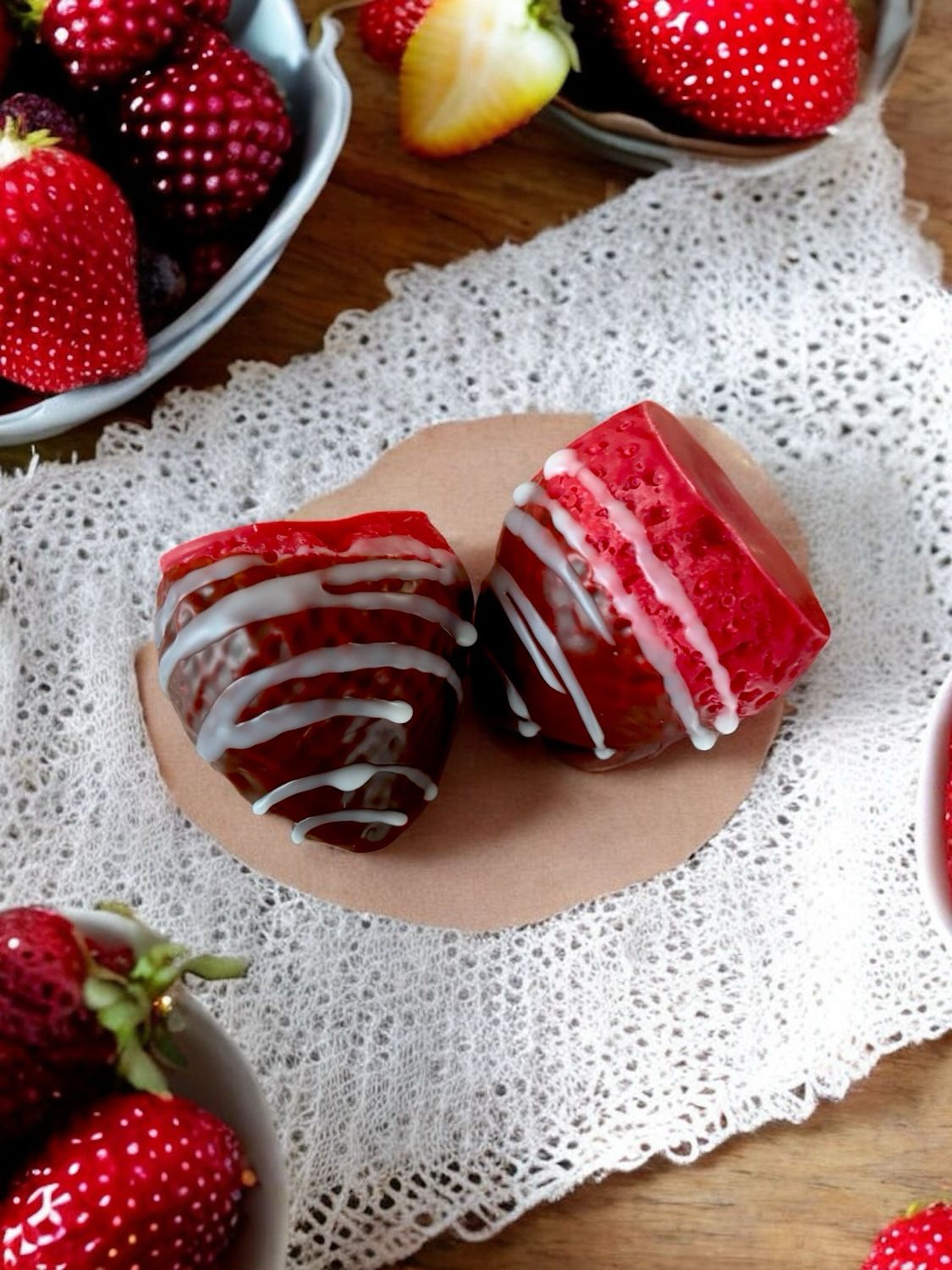Chocolate Dipped Strawberries Wax Embeds