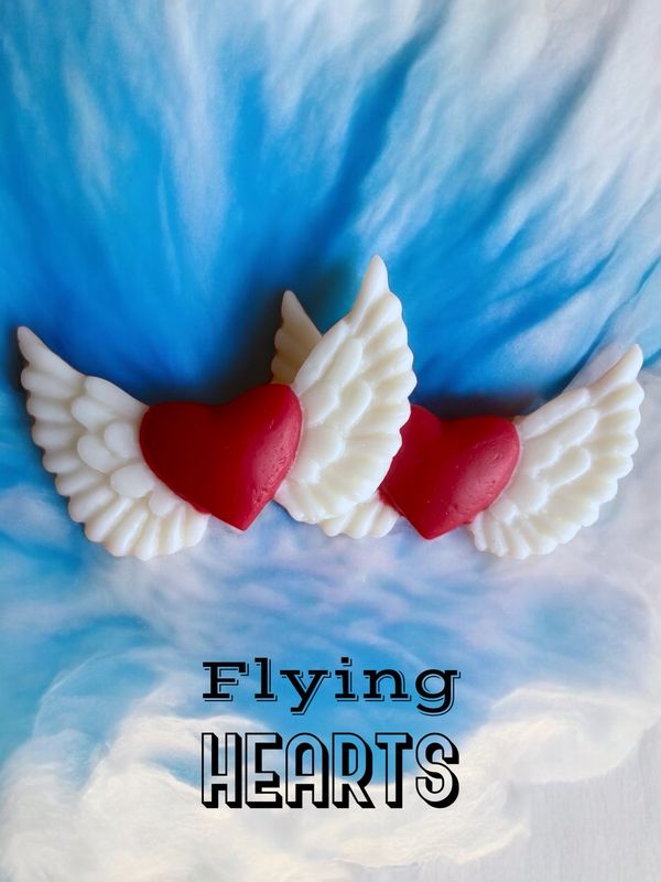 Flying Hearts Wax or Soap Embeds