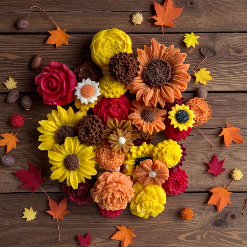 Fall Themed Floral Mixed Baggie Wax or Soap Embeds