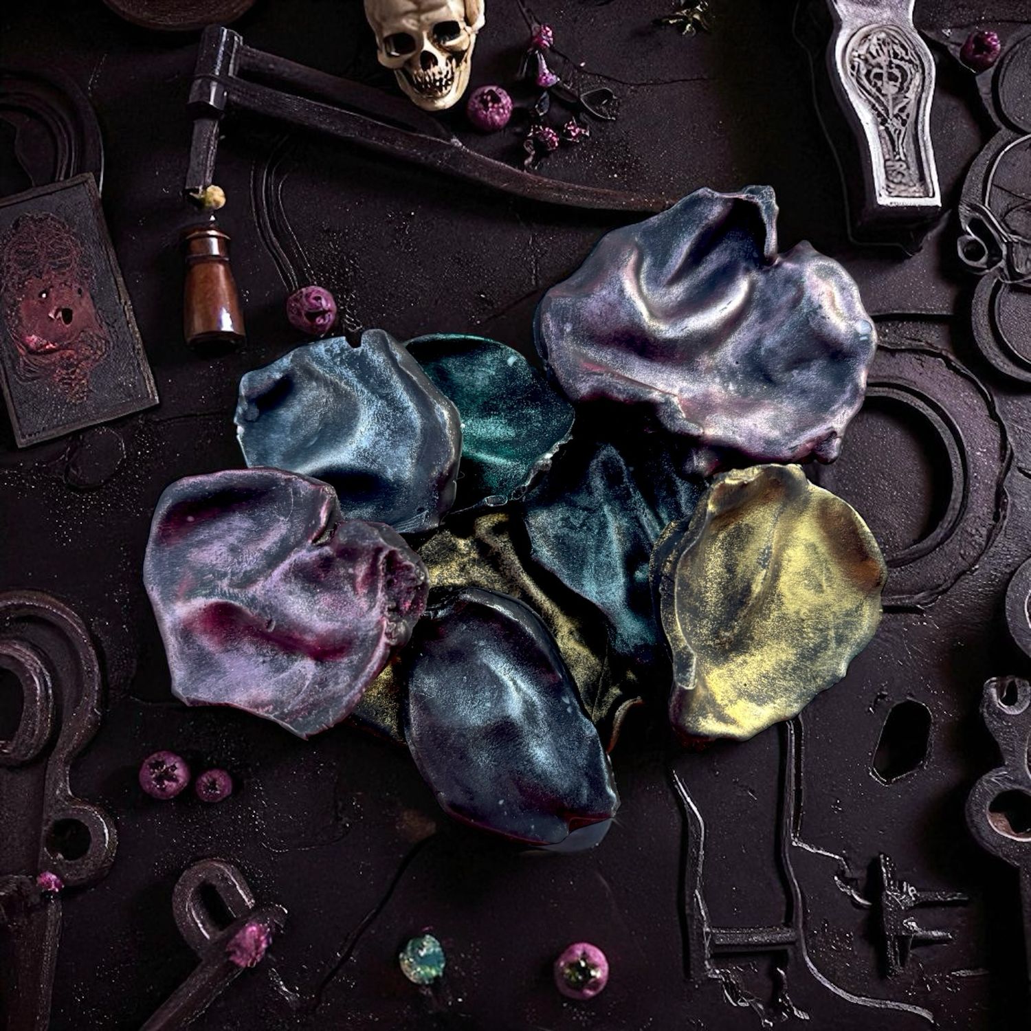 Obsidian Rose Petals Wax Embeds