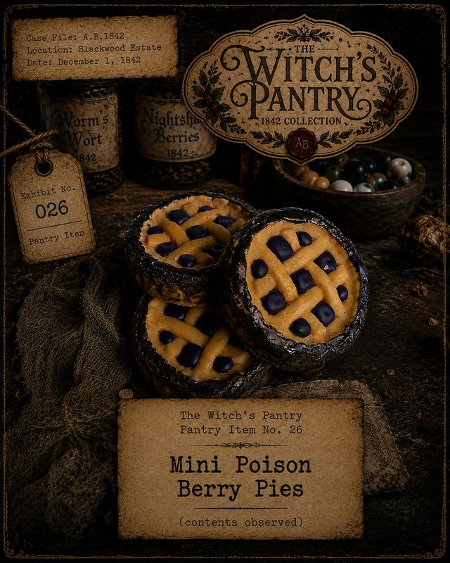 Mini Poison Berry Wax Lattice Pies - Witch’s Pantry Collection