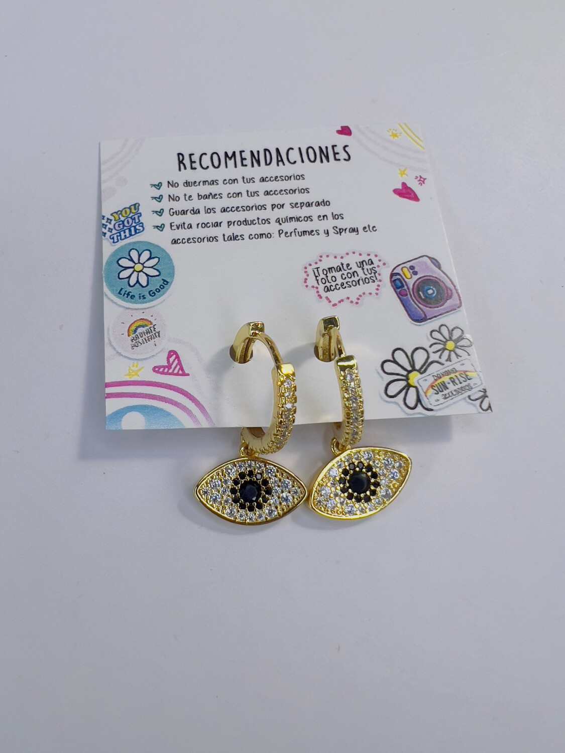 Argollas con colgantes de ojo turco 