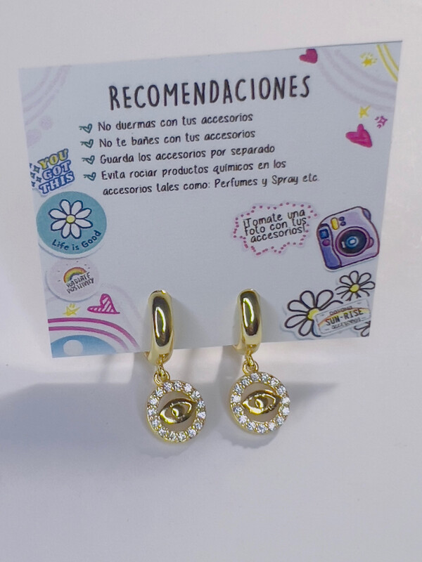 Argollas con colgantes de ojo 