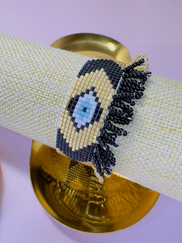 Pulsera de Miyuki ojo turco fleco 