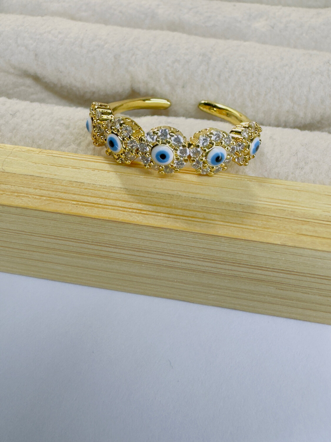 Anillo ajustable ojo turco 