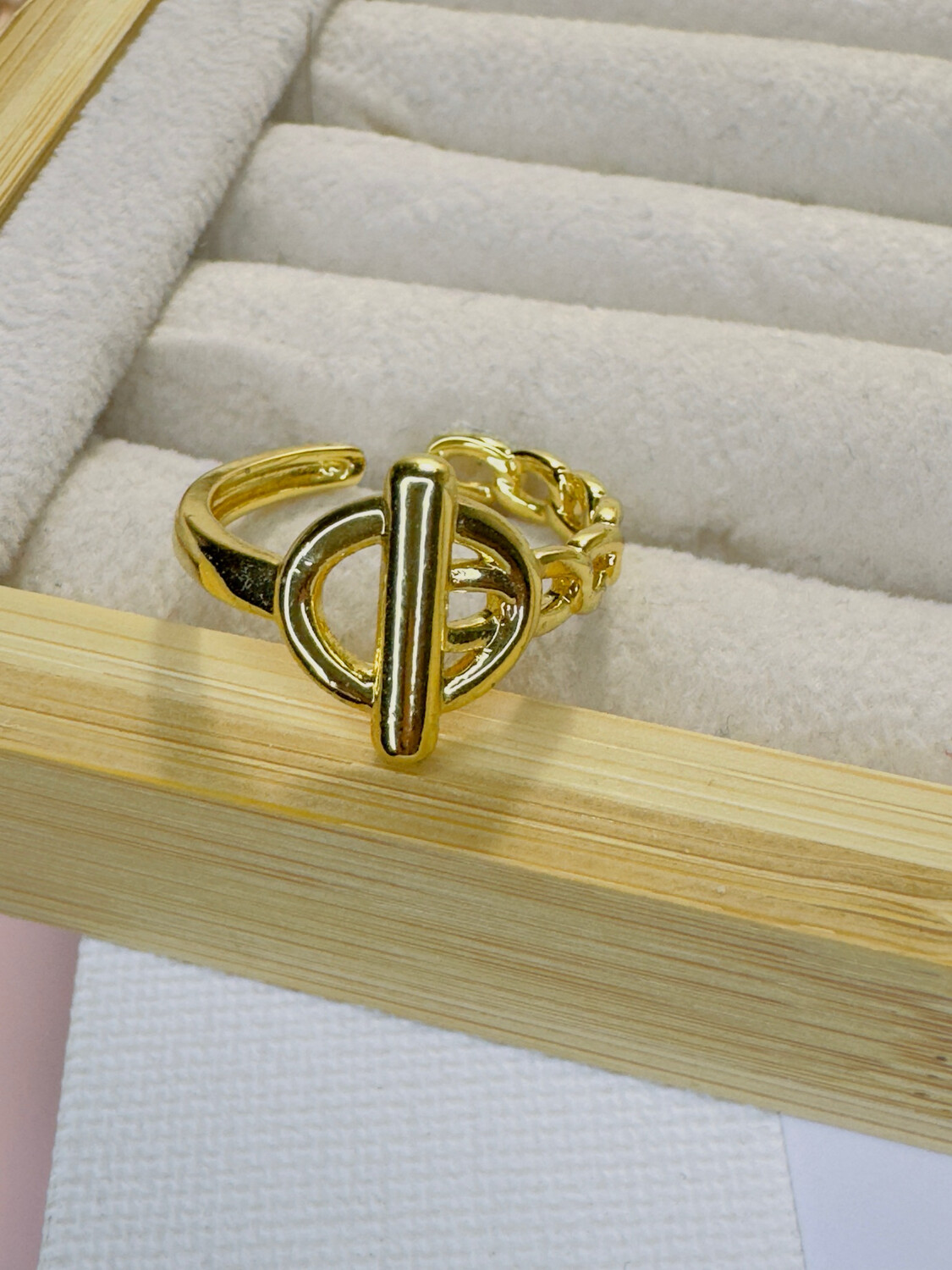 Anillo ajustable en baño de oro 