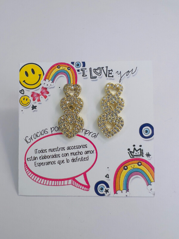 Zarcillo de corazón con circones 
