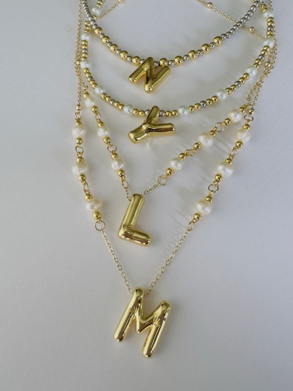 Chokers de inicial silver y gold 
