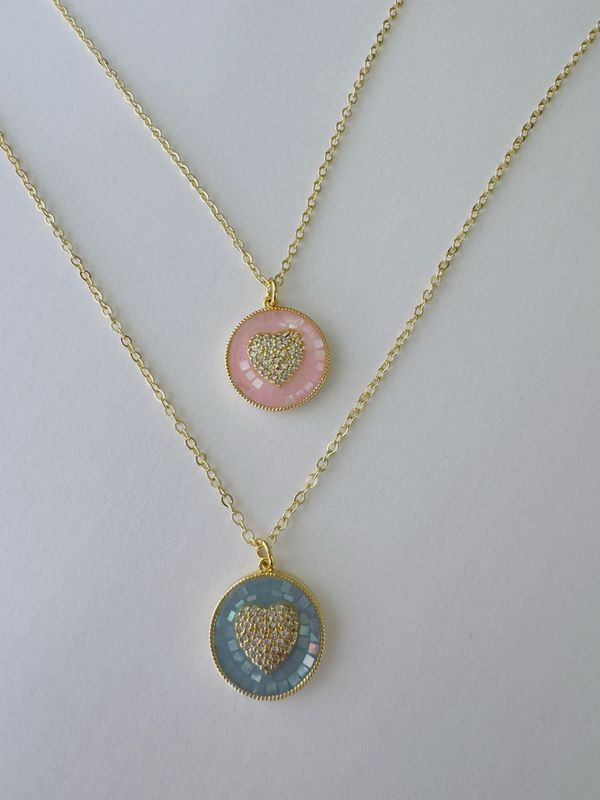 Cadena de corazón rosa 