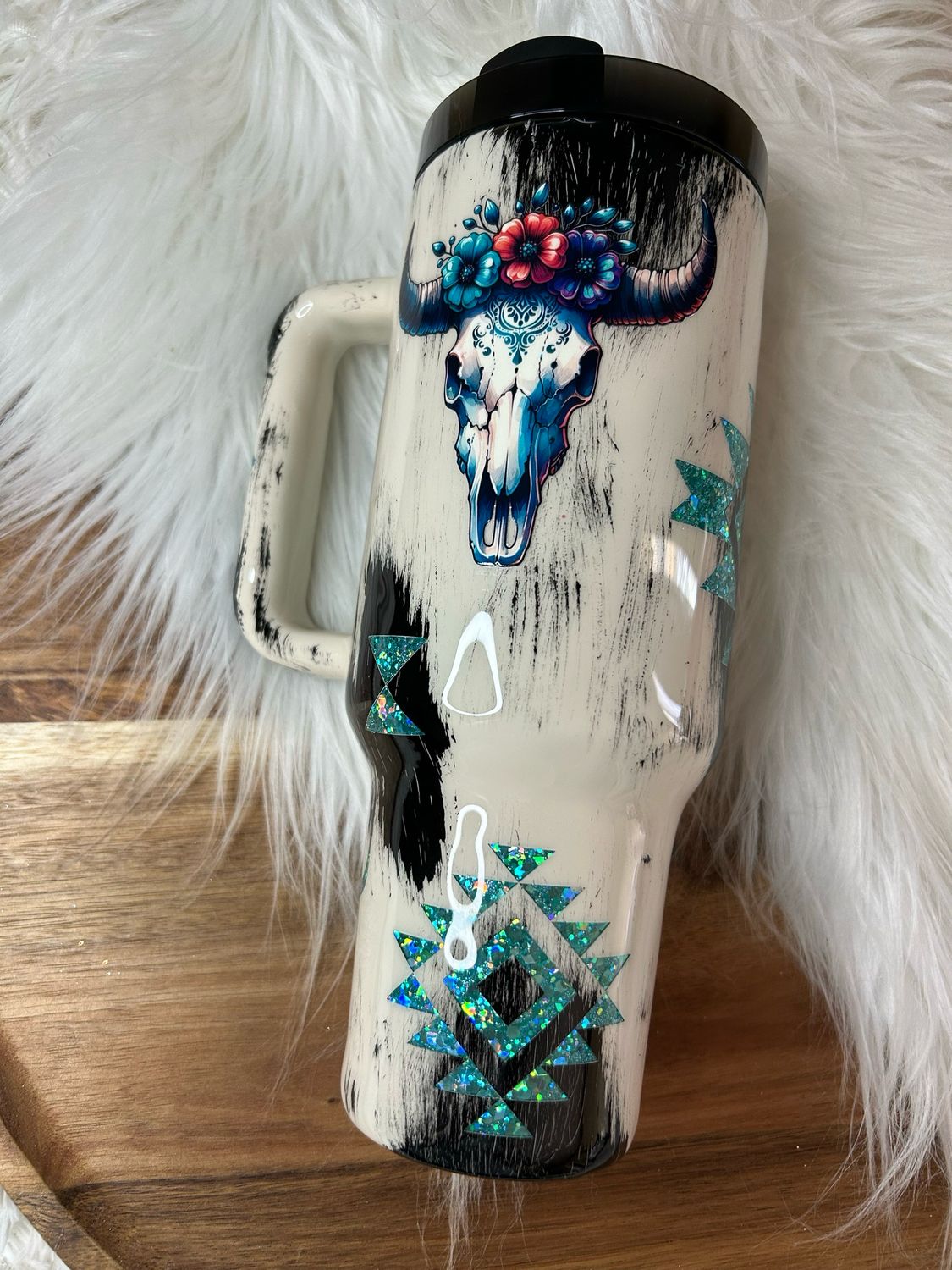 40 Oz Aztec Steer Cow Hide