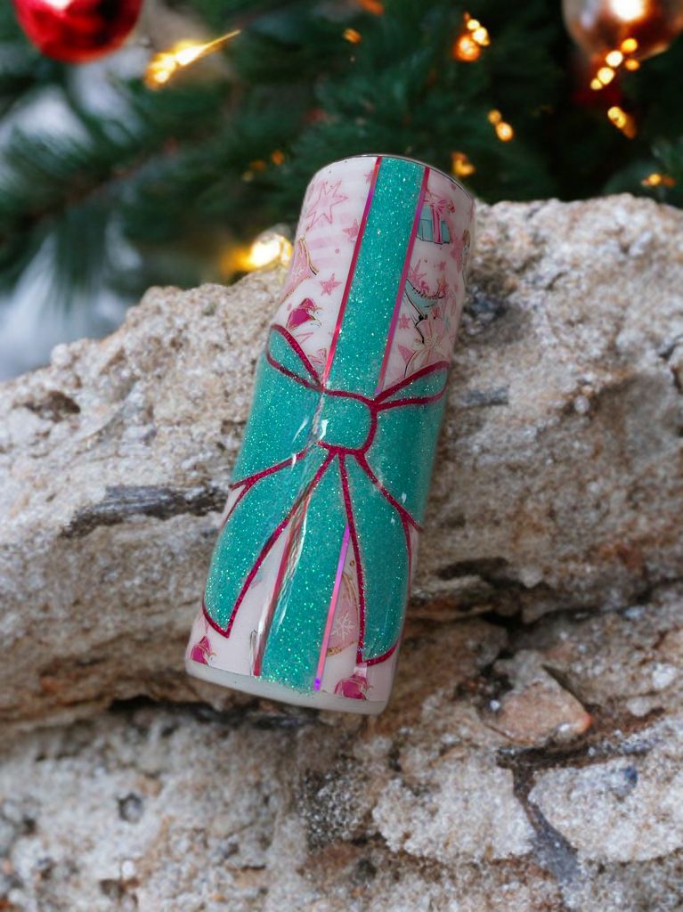 24 oz Skinny Bow Christmas Cup
