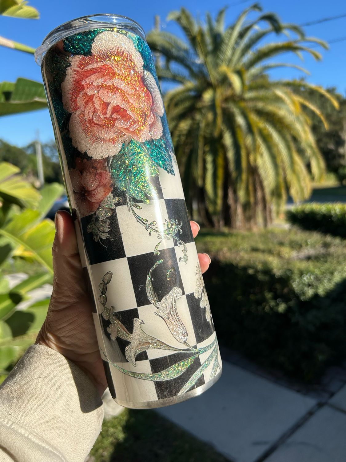 Floral Checkered 30oz