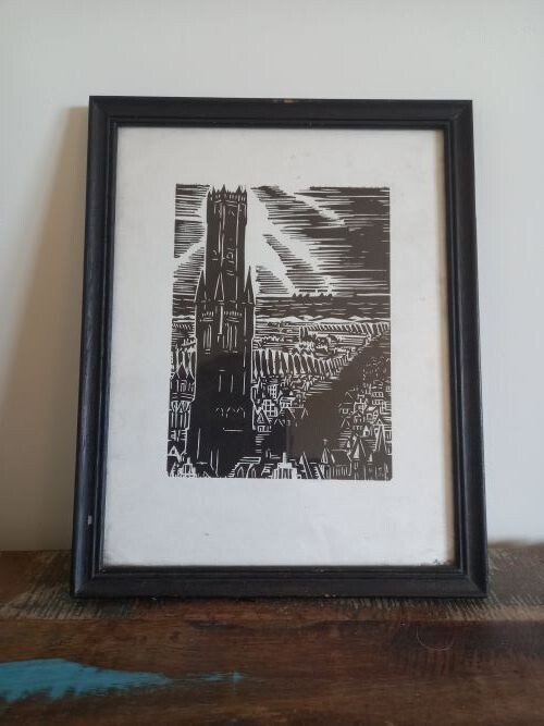 Pentekening van Halletoren Brugge