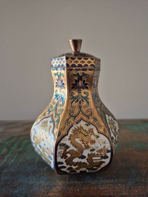 Nieuw - cloisonne vaas