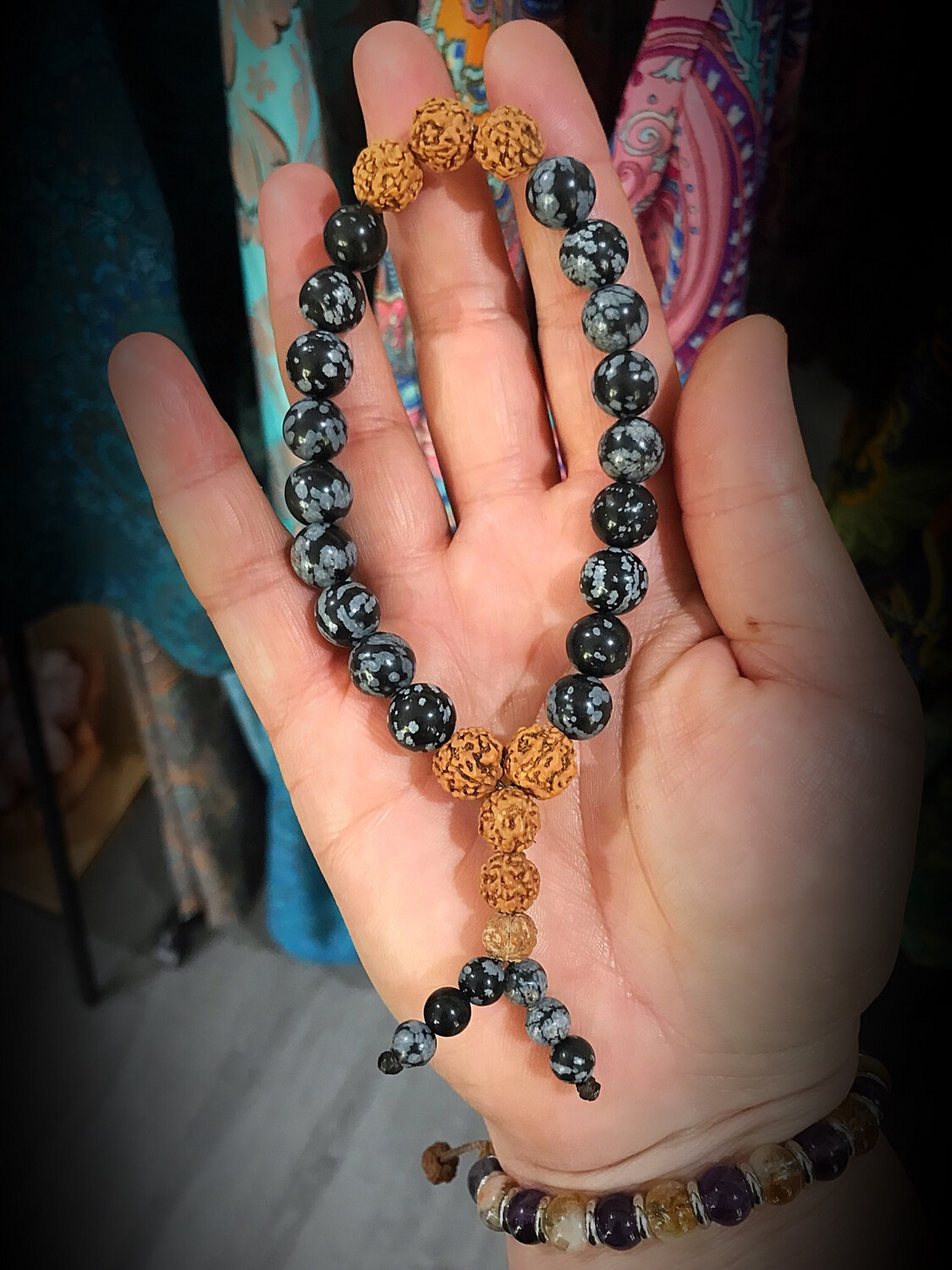Snowflake Obsidian Worry Beads