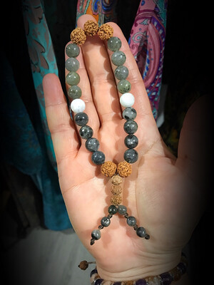 Larvikite, Labradorite &amp; Moonstone Worry Beads