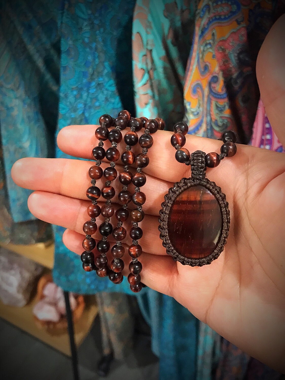 Red Tiger’s Eye Mala Necklace