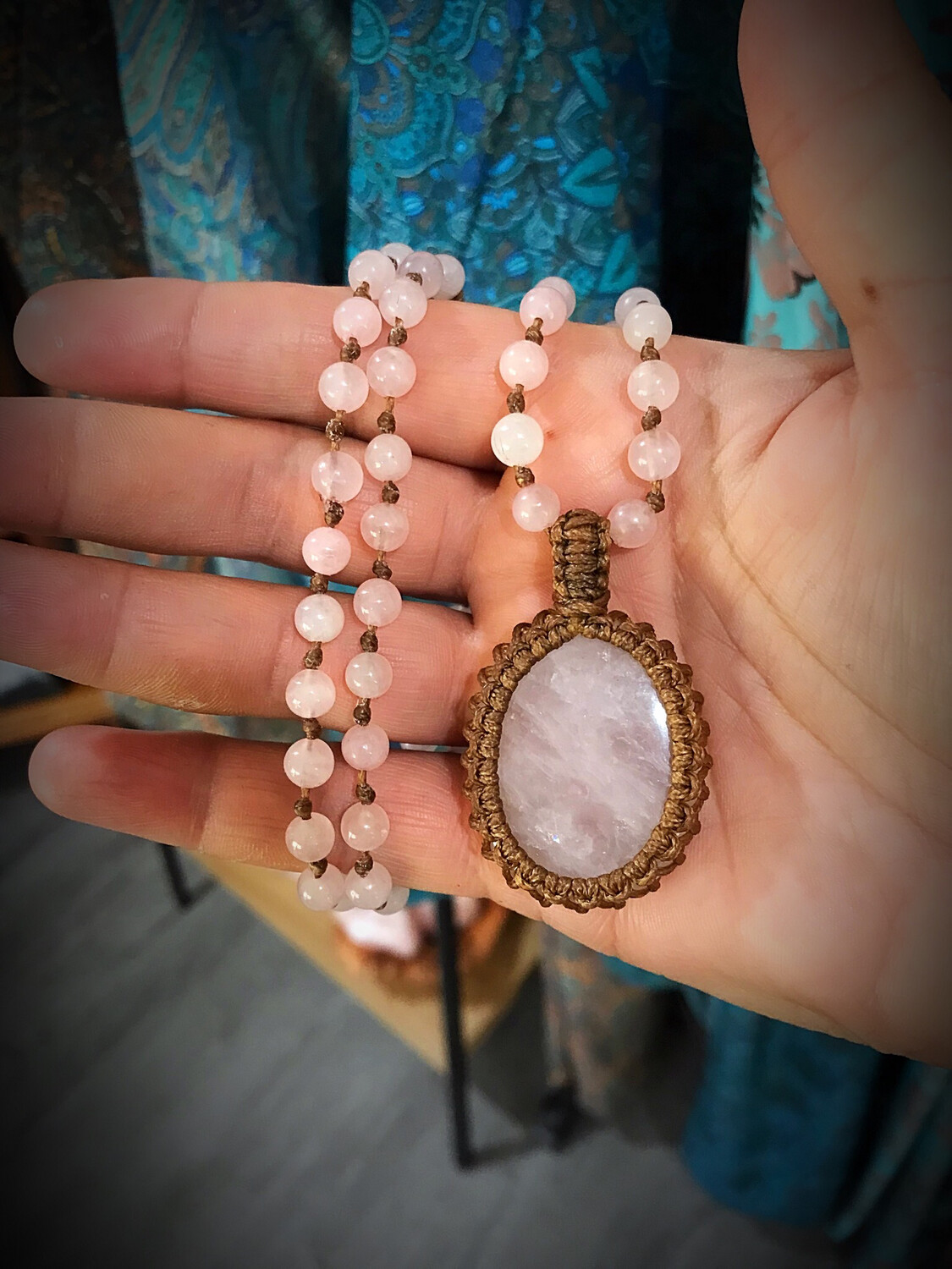 Rose Quartz Half Mala Necklace