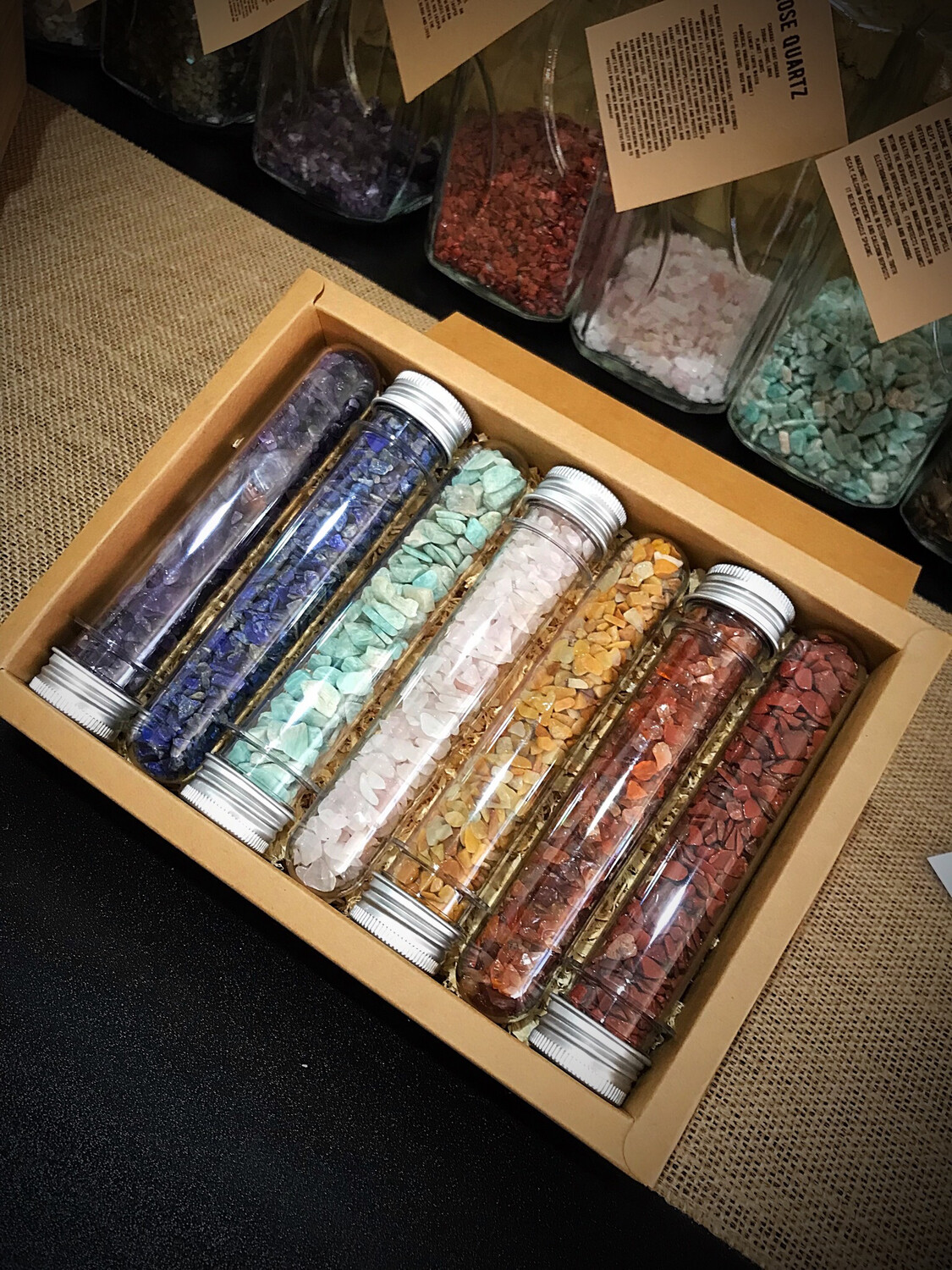 Chakra Crystal Chip Tube Sets