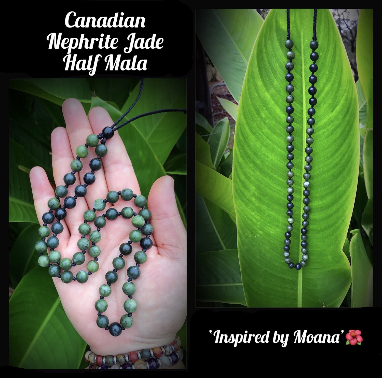 Nephrite Jade Half Mala