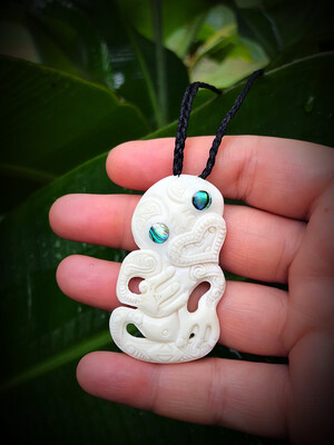 Tiki Pendant With NZ Paua