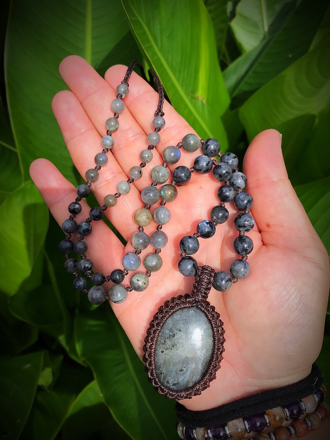 Labradorite &amp; Larvikite Half Mala