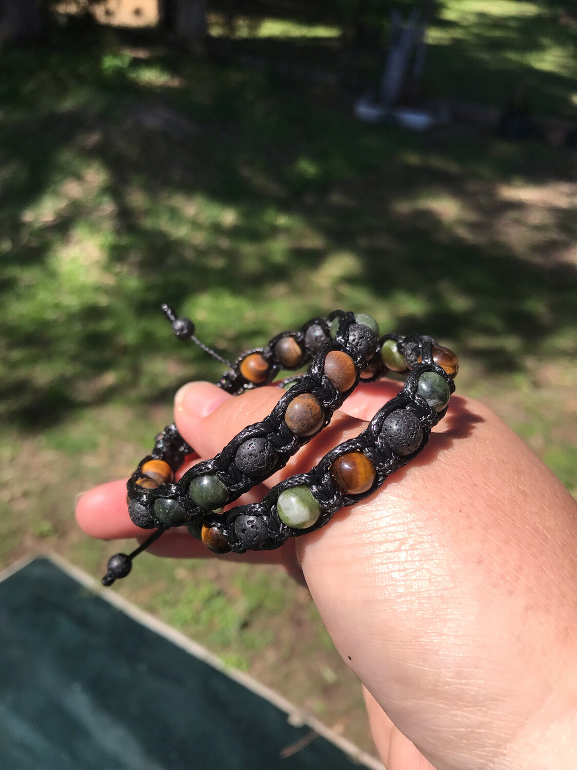 Nephrite Jade &amp; Tiger’s Eye Bracelet