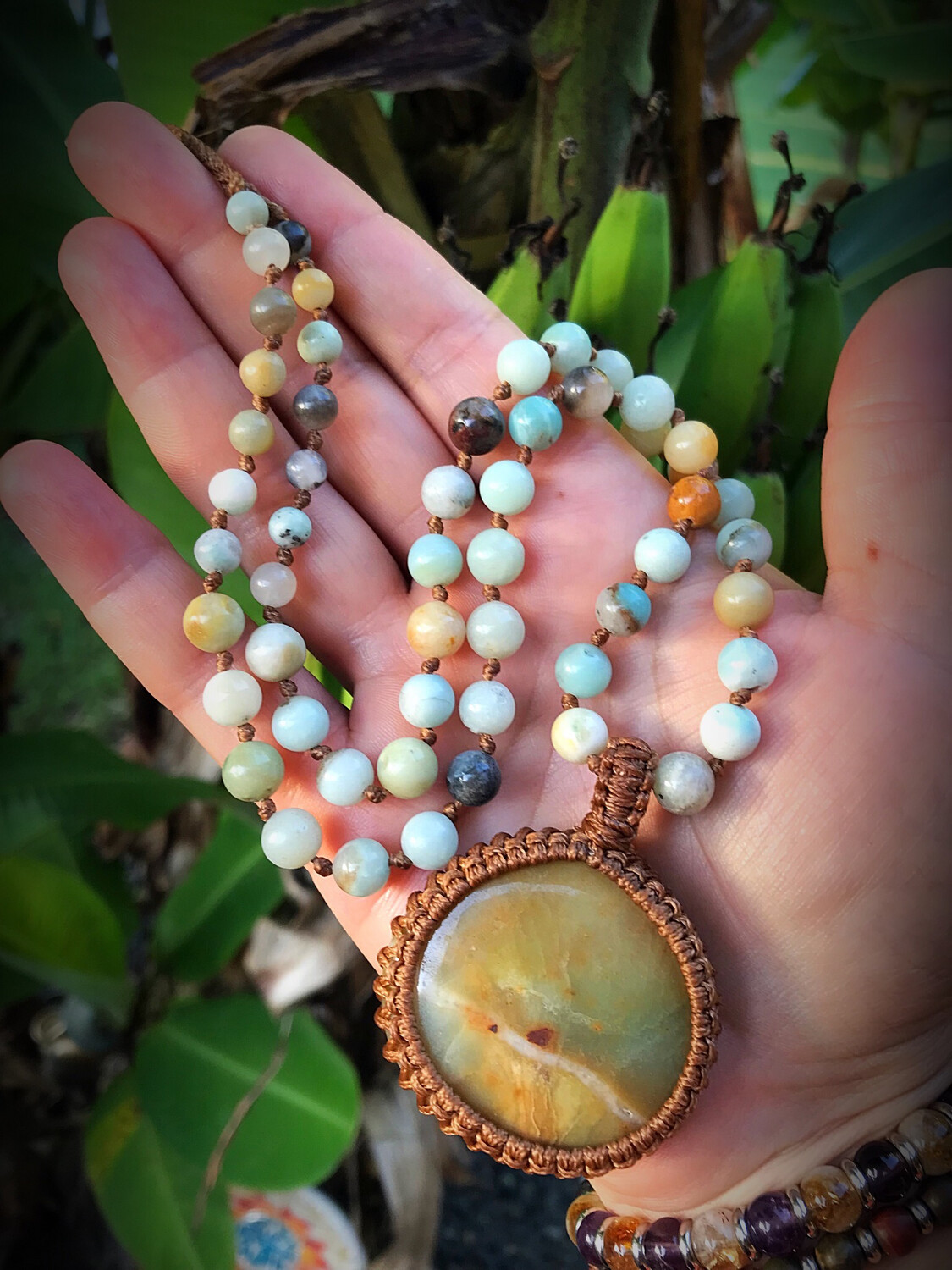 Multicoloured Amazonite Half Mala